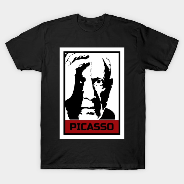 Pablo Picasso in Line Art T-Shirt by smd90